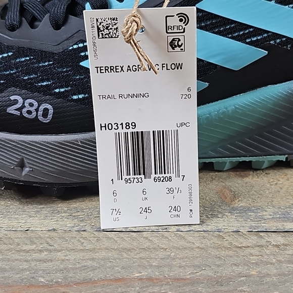adidas Terrex Agravic Flow 2 Women's Trail Running Shoes Bkack Grey Blue Mint - Picture 8 of 12